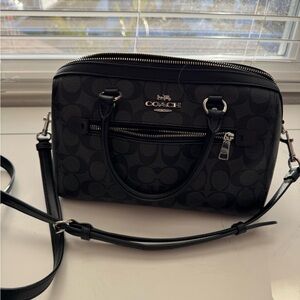 Coach Rowan Satchel Black Signature Canvas